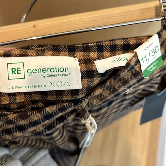 Regeneration Trousers Wide Leg Check NWT Size 11 - Picture 6 of 7